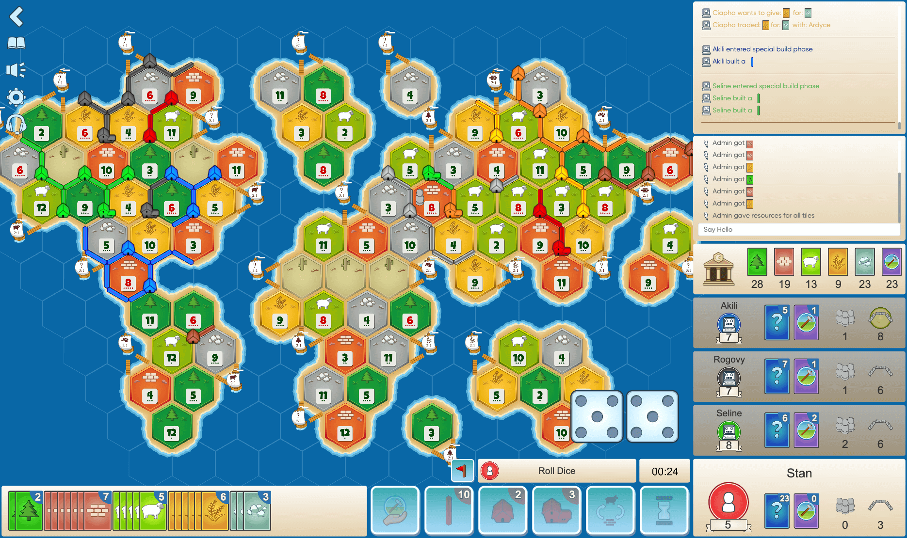 Colonist Settlers of Catan Earth Game Board
