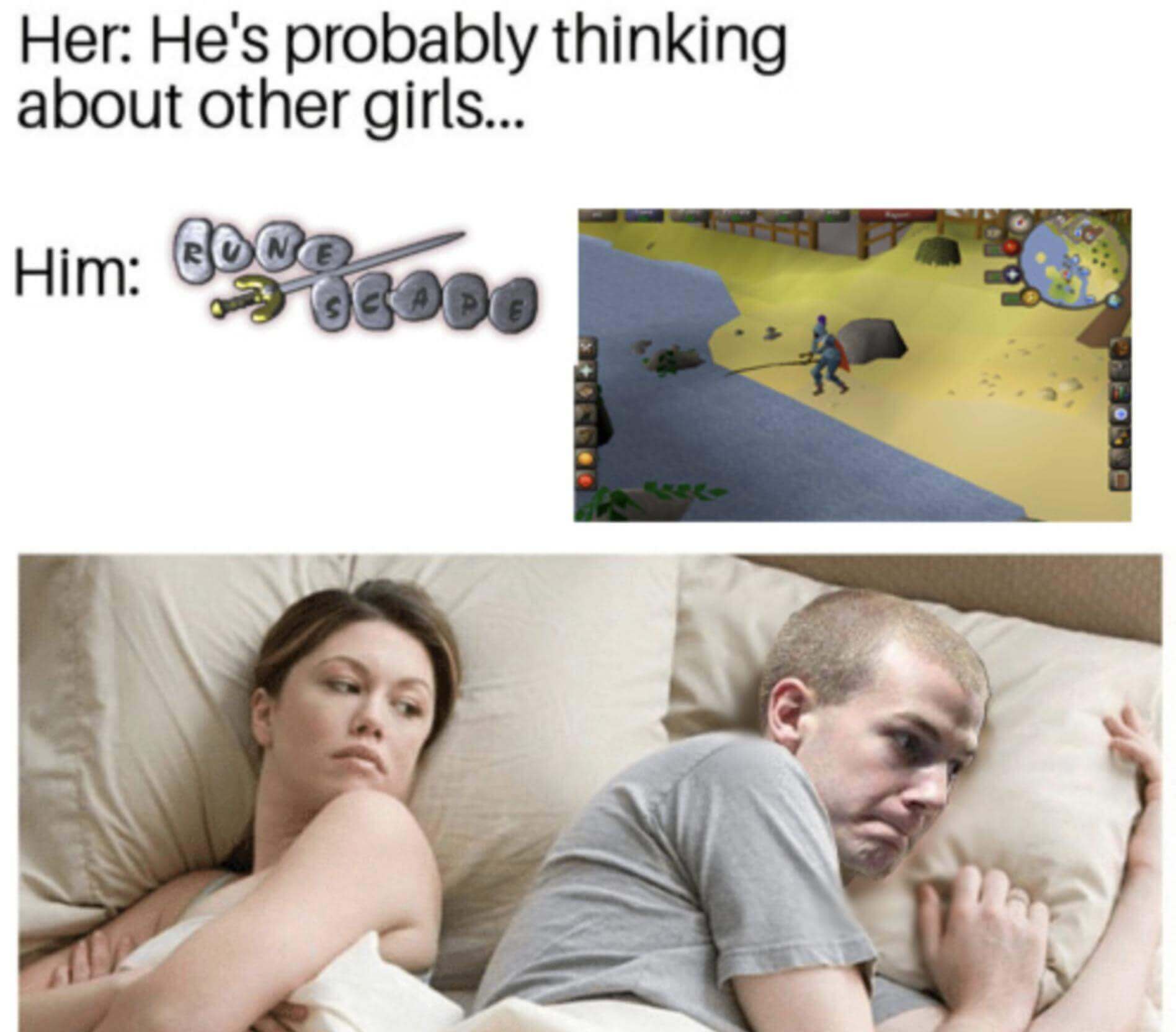 Meme of Jeff, Colonist Team Member, thinking about Runescape